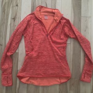 Orange Nike Dri Fit Quarter Zip Top